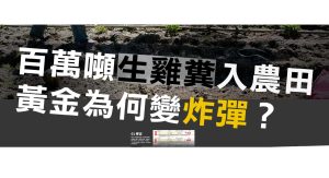 Read more about the article 百萬噸的生雞糞入農田  黃金為何變炸彈  資料來源：上下游新聞